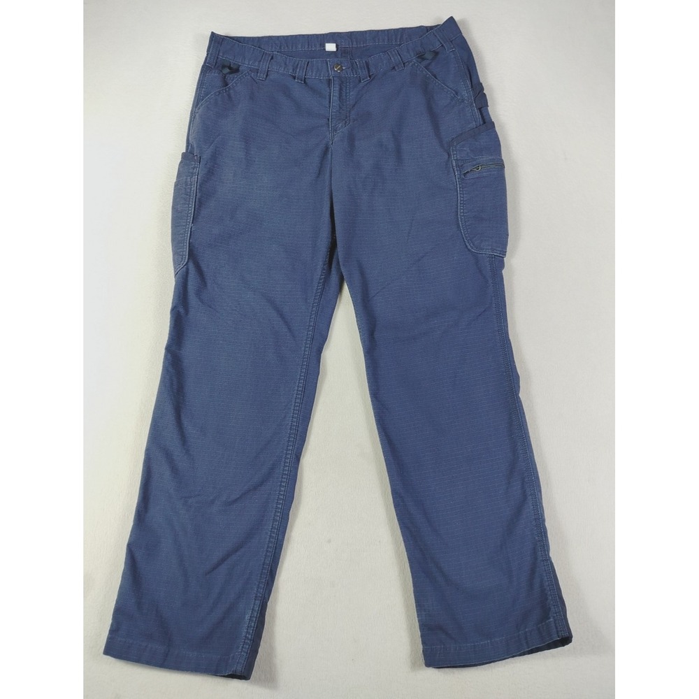 Carhartt Pants Womens 16W Tall Blue Cargo Relaxed‎ Fit Workwear Pockets Outdoor